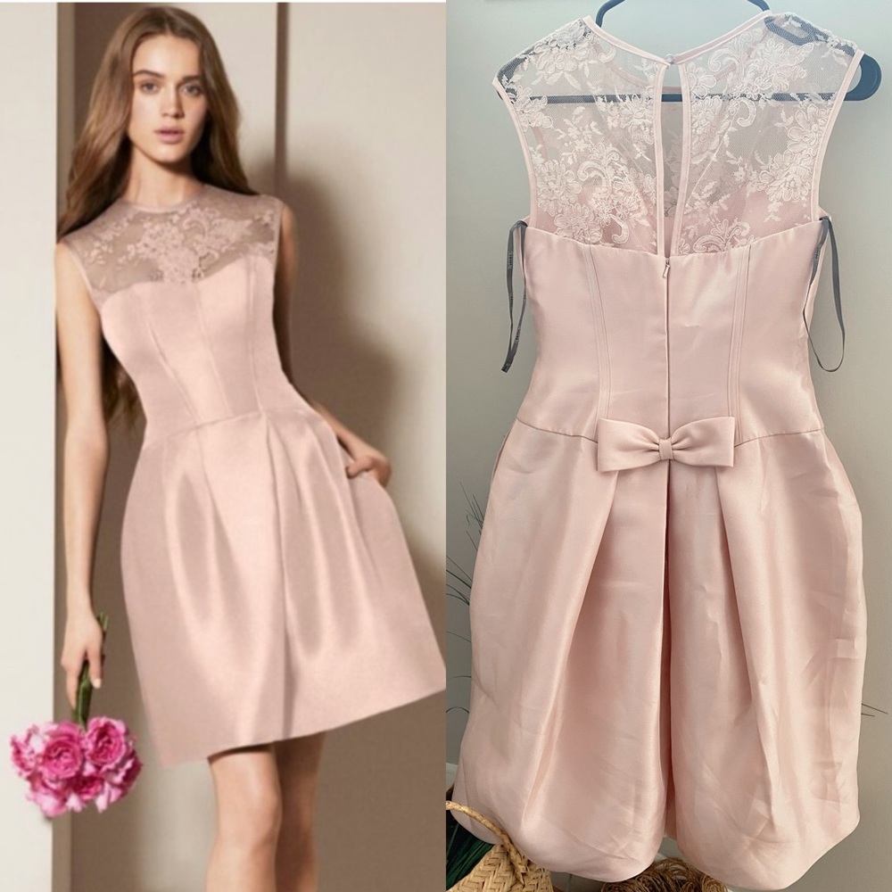 Vera Wang Pink Lace Dress